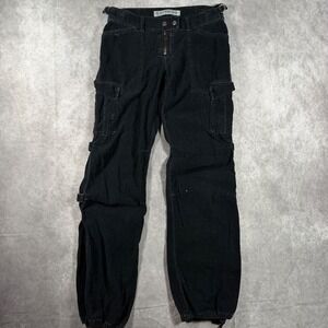 VTG Express Precision Fit Black Corduroy Cargo Pants Womens 6 Y2K Utility Gorp